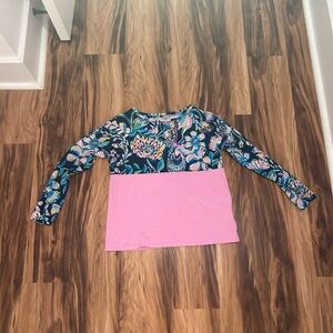 Lilly Pulitzer Kids Floral and Pink Long Sleeve Top